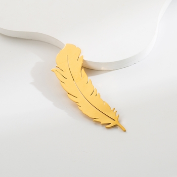 Eden Leaf Brooch in 18K Gold-Plated Stainless Steel