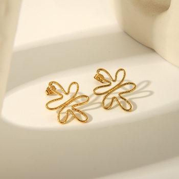 IG Luxe Geometric 18K Gold-Plated Stainless Steel Stud Earrings