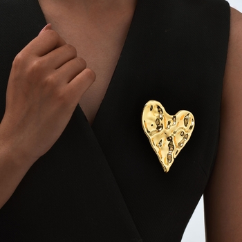 Seraphina Heart-Shaped Stainless Steel Brooch