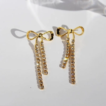 Noella Bow Knot 24K Gold-Plated Drop Earrings