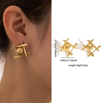 Jane Eyre Geometric Titanium Steel Stud Earrings