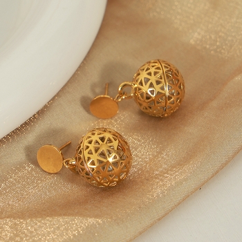 Aurelia Hollow 18K Gold-Plated Drop Earrings with Zircon Accents