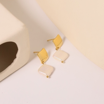 Lunara Freshwater Pearl 18K Gold-Plated Drop Earrings