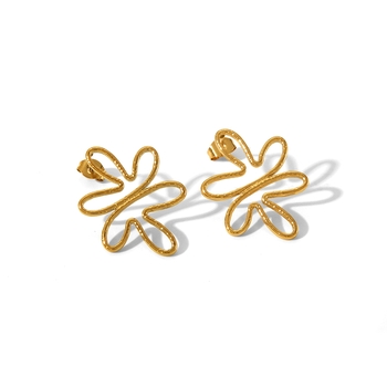 IG Luxe Geometric 18K Gold-Plated Stainless Steel Stud Earrings