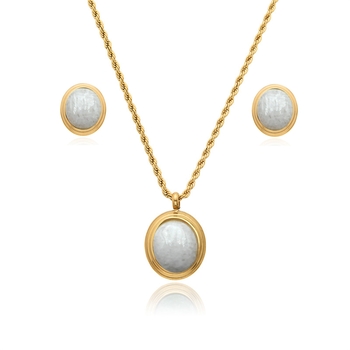 Natura Oval Set - White Stone 