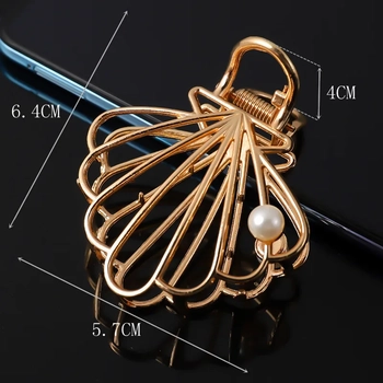 Nova Metal Hair Claw Clip – Minimalist Solid Color Finish - Gold 