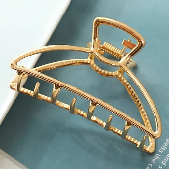 Nova Metal Hair Claw Clip – Minimalist Solid Color Finish - Gold 