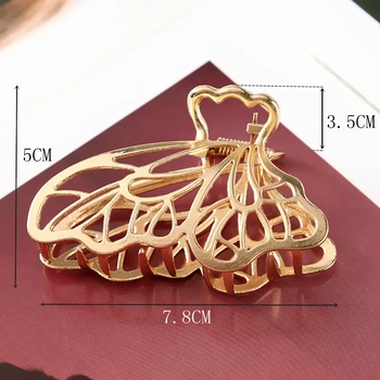 Nova Metal Hair Claw Clip – Minimalist Solid Color Finish - Gold 