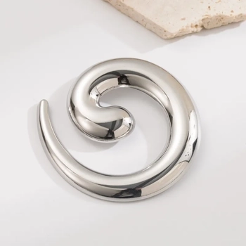 Nita Geometric Brooch. - silver 