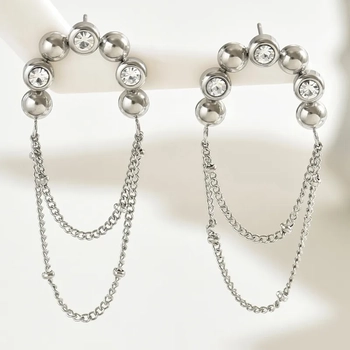 Parisian Tassel Drop Earrings - Silver 