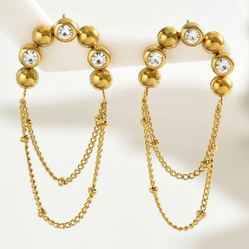 Parisian Tassel Drop Earrings - Gold 