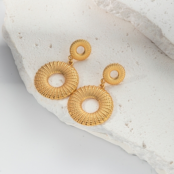 Duo Circle Drops Earrings - Default M