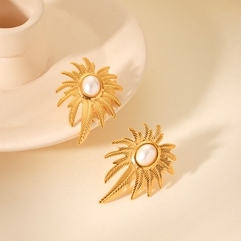 Luna Leaf Ear Studs
